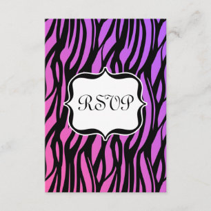 Monogram van het type Hot Paars/Roze Zebra Stripes RSVP Kaartje