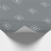 Monogram van het witte Initiaal van de Kool Gray Cadeaupapier (Hoek)