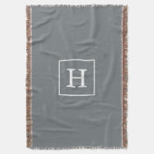 Monogram van het witte Initiaal van de Kool Gray Deken (Voorkant Verticaal)