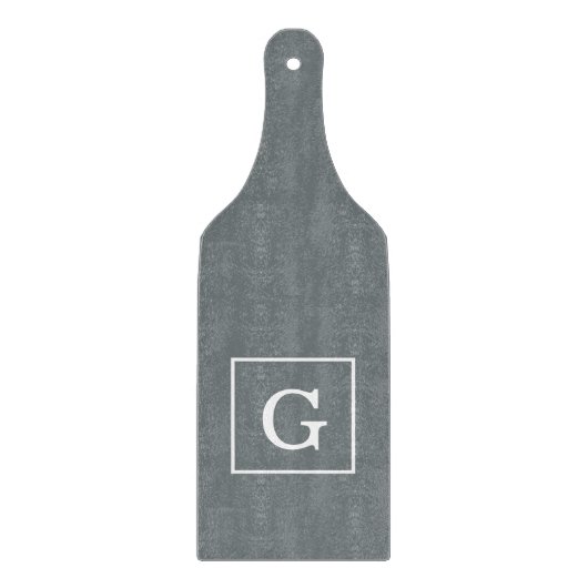 Monogram van het witte Initiaal van de Kool Gray Snijplank (Voorkant)