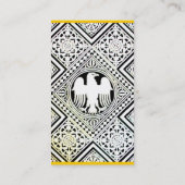 MONOGRAM VAN HET ZWART- EN WITTE ROMAAL-DAMASKMONO VISITEKAARTJE (Achterkant)