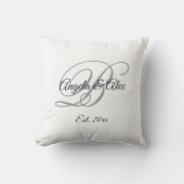 Monogram van het zwarte en grijze Fancy Jubileum Kussen (Voorkant)