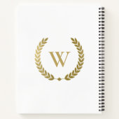 MONOGRAM VAN HET ZWARTE GOUD FLORAL LAUREL WREATH  NOTITIEBOEK (Achterkant)