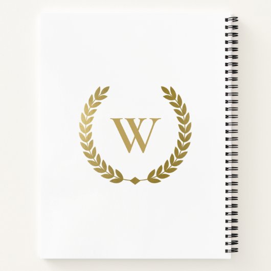 MONOGRAM VAN HET ZWARTE GOUD FLORAL LAUREL WREATH  NOTITIEBOEK (Achterkant)