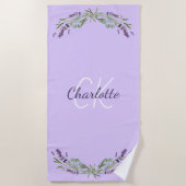 Monogram van lavenaarsbloemkolen strandlaken (Voorkant)