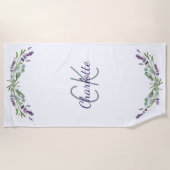 Monogram van lavenaarsbloemkolen strandlaken (Voorkant)