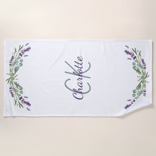 Monogram van lavenaarsbloemkolen strandlaken (Voorkant)