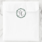 Monogram van letter X Minimalistische botanische b Ronde Sticker (Tas)