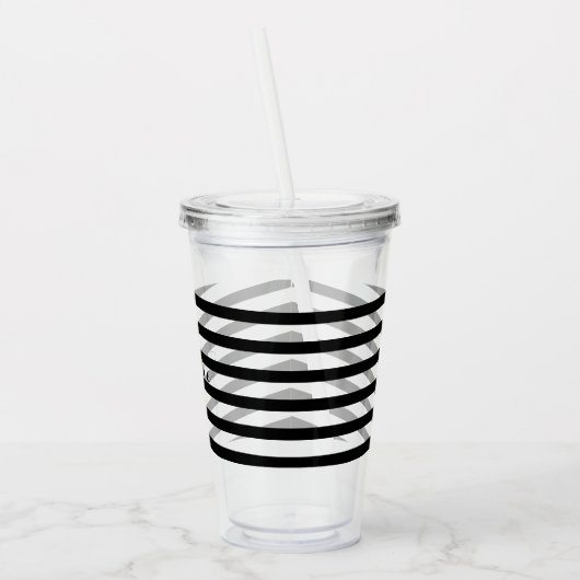 Monogram van Limoncillo Ribbon Stripes van Lemon L Acryl Drinkbeker (Links)