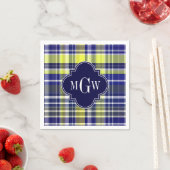 Monogram van Madras van de ananas het Marineblauwe Servet (Insitu)