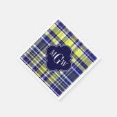 Monogram van Madras van de ananas het Marineblauwe Servet (Hoek)