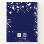 Monogram van Navy Blue White stars Notitieboek (Achterkant)