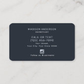 Monogram van Navy en Silver Witchy Haarstylist Visitekaartje (Achterkant)