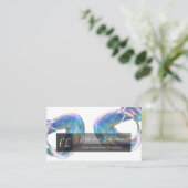 Monogram van regenboogkleurige zeepbel organische visitekaartje (Staand voorkant)