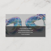 Monogram van regenboogkleurige zeepbel organische visitekaartje (Achterkant)