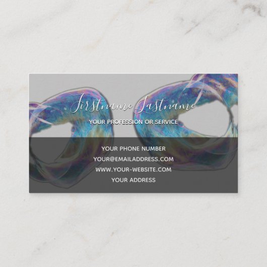 Monogram van regenboogkleurige zeepbel organische visitekaartje (Achterkant)