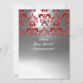 MONOGRAM VAN RODE EN WITTE DAMASKGEM KAART (Achterkant)