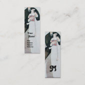 MONOGRAM VAN ROMANTISCHE BRIDE- EN GROOMWEDINGSPAR MINI VISITEKAARTJE (Voorkant / Achterkant)