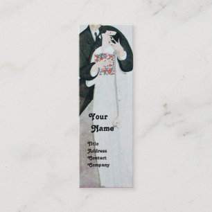 MONOGRAM VAN ROMANTISCHE BRIDE- EN GROOMWEDINGSPAR MINI VISITEKAARTJE