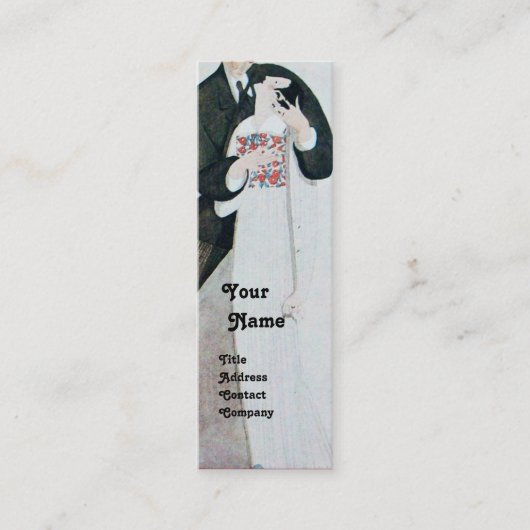 MONOGRAM VAN ROMANTISCHE BRIDE- EN GROOMWEDINGSPAR MINI VISITEKAARTJE (Voorkant)