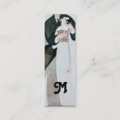 MONOGRAM VAN ROMANTISCHE BRIDE- EN GROOMWEDINGSPAR MINI VISITEKAARTJE (Achterkant)