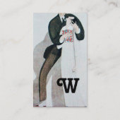 MONOGRAM VAN ROMANTISCHE BRIDE- EN GROOMWEDINGSPAR VISITEKAARTJE (Achterkant)