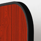 Monogram van rood mahoniehout pickleball paddle (Links Detail)