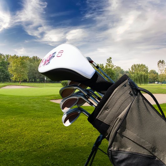 Monogram van roze kar golfheadcover