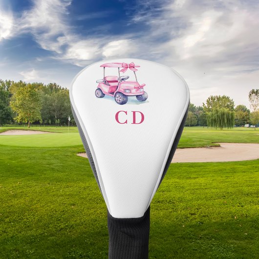 Monogram van roze kar golfheadcover