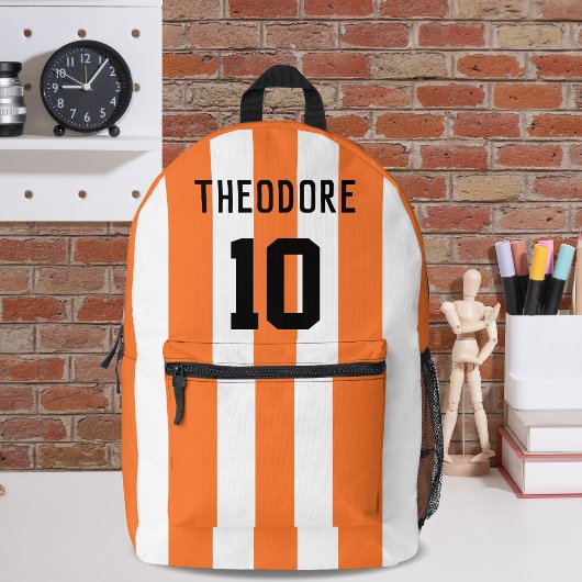 Monogram van sportspeler naam en nummer bedrukte rugzak