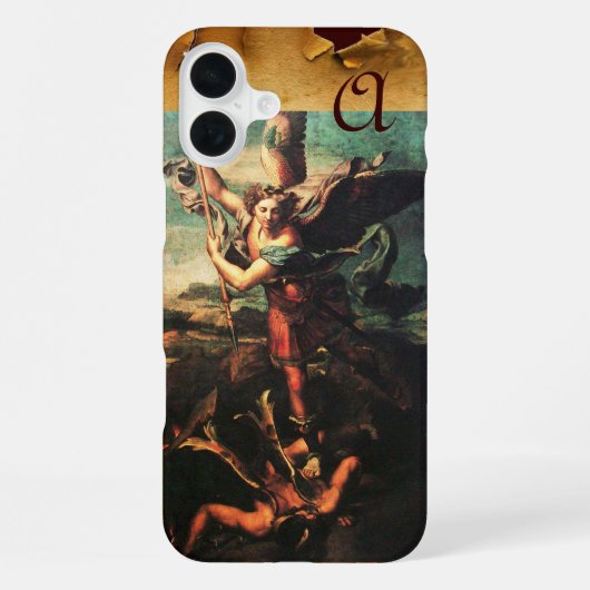 Monogram van St. MICHAEL ARCHANGEL die SATAN overw iPhone Hoesje (Achterkant)