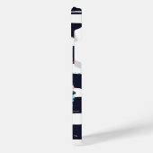 Monogram van strepen en bloemig Lijst iPhone Hoesje (Linkerkant)