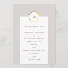 Monogram van Taupe en Gold Foil Circle Weddenschap Menu
