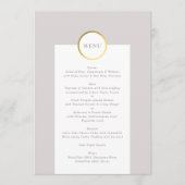 Monogram van Taupe en Gold Foil Circle Weddenschap Menu (Voorkant)