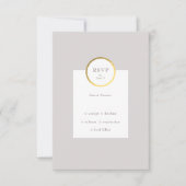 Monogram van Taupe en Gold Foil Circle Weddenschap RSVP Kaartje (Voorkant)