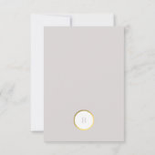 Monogram van Taupe en Gold Foil Circle Weddenschap RSVP Kaartje (Achterkant)