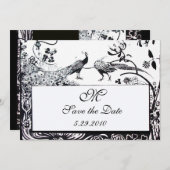 MONOGRAM VAN TORTELDUIFJES MET WEDING, zwart-wit Kaart (Voorkant / Achterkant)