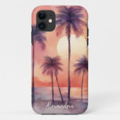 Monogram van tropische handpalmen Case-Mate iPhone case (Achterkant)