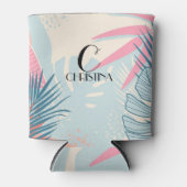 Monogram van tropische Waterverf Blikjeskoeler (Voorkant)