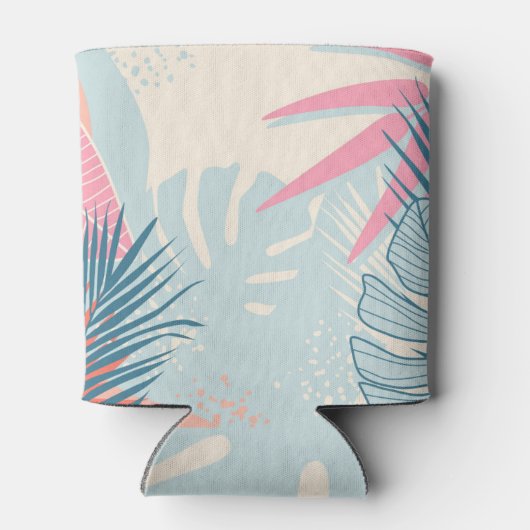 Monogram van tropische Waterverf Blikjeskoeler (Achterkant)