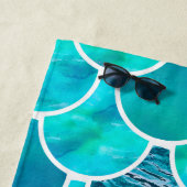 Monogram van Turquoise mermaid scales Strandlaken (In situ)