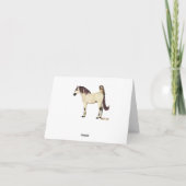 Monogram van witte paarden en uilen notitiekaartje (Achterkant)