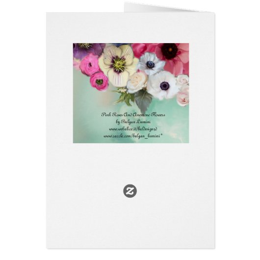 MONOGRAM VAN WITTE PINKROOIEN EN VAN ANEMONSENSTRO (Achterkant)