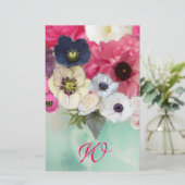 MONOGRAM VAN WITTE PINKROOIEN EN VAN ANEMONSENSTRO BRIEFPAPIER (Staand voorkant)