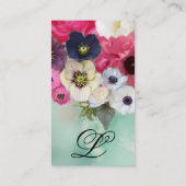 MONOGRAM VAN WITTE PINKROOIEN EN VAN ANEMONSENSTRO VISITEKAARTJE (Achterkant)