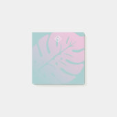 Monogram van zacht gradiënt-Monstera-tropisch blad Post-it® Notes (Voorkant)