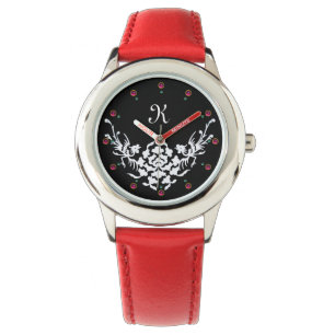 MONOGRAM VAN ZWARTE WITTE GRIFFINEN EN STROMEN HORLOGE
