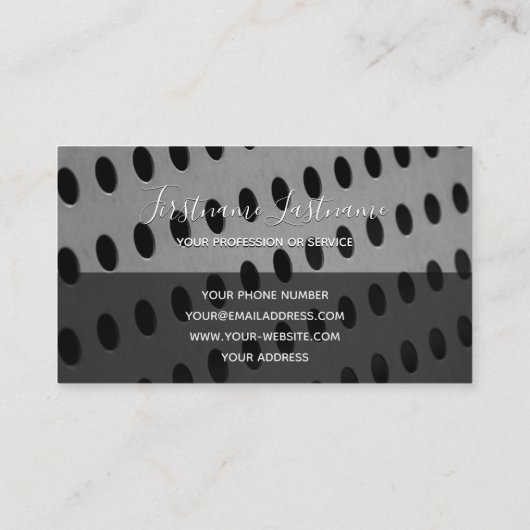 Monogram vast abstract geperforeerd bord visitekaartje (Achterkant)