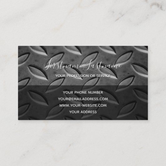 Monogram vast abstract ruitvormig bord visitekaartje (Achterkant)