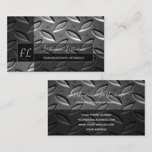 Monogram vast abstract ruitvormig bord visitekaartje (Voorkant / Achterkant)